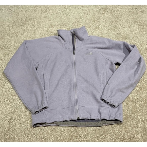 The North Face Sz S Lavender With Gray Logo Windwall Fleece Zipup - Picture 1 of 10